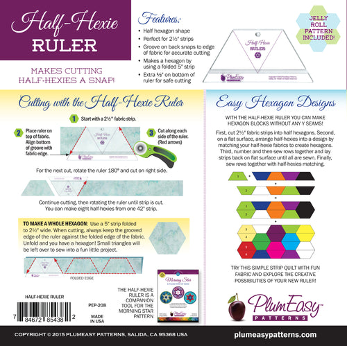Plum Easy Patterns | Half Hexie Ruler