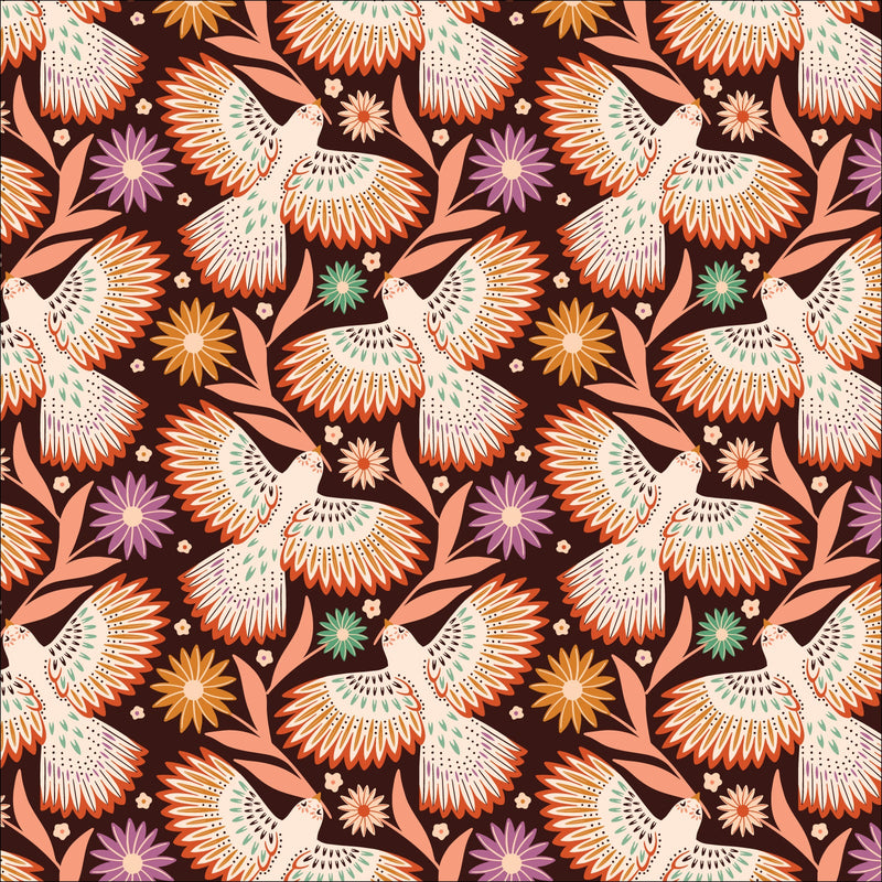 Blooming Revelry - Brown Soar Organic Cotton | 227318