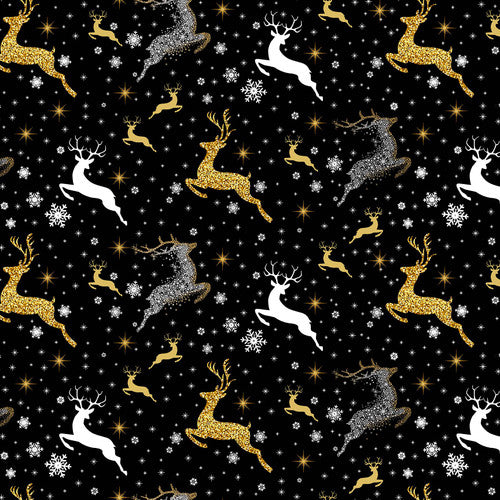 Jingle and Mingle Metallic - Large Deer Black | 2679M-99