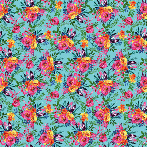 Gardenscape - Large Flowers Turquoise | B-2925-72