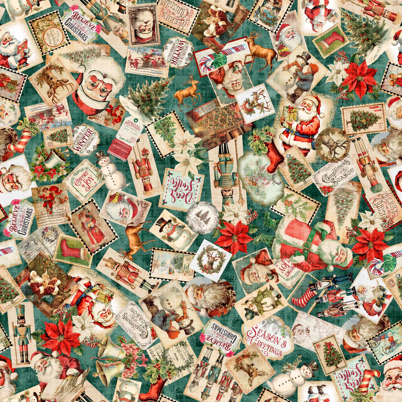 Wonderful Christmastime - Christmas Collage Dusty Teal | 2600-30335-Q