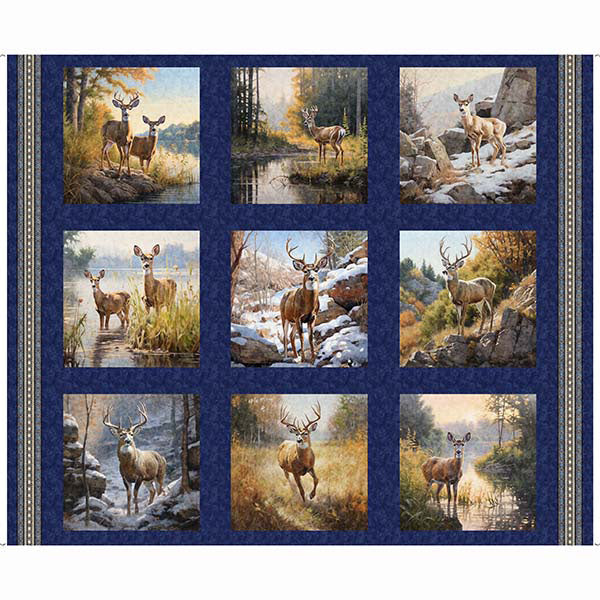 Buck Wild - Deer Picture Patches Navy | 2600-30803-N