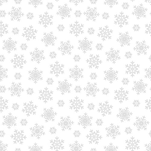 Morning Mist VIII - White on White Snowflakes | 3234-01W