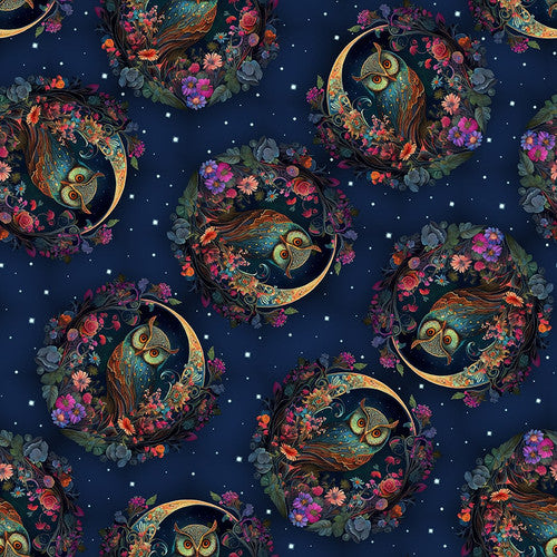 Night Garden - Owl Moons Dark Blue | 3549-79