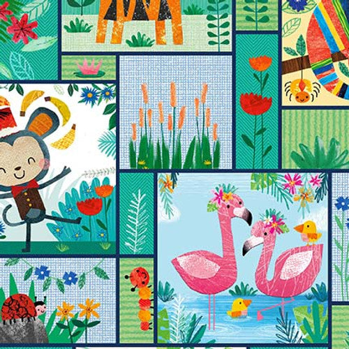 Zoo Crew - Patchwork Teal | 3866-17