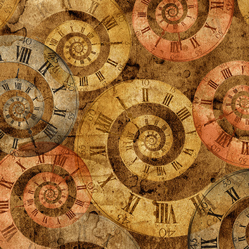 Full Steam Ahead - Large Clock Swirls Cocoa | 3939-32