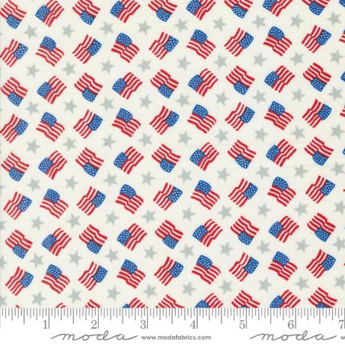 Red White and Bloom - Tossed Flags Daisy White | 56113-11
