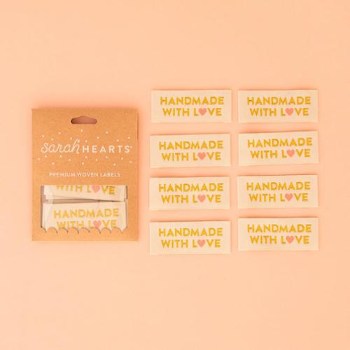 Sarah Hearts | Handmade with Love Gold Labels - 8 pack