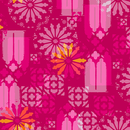 Chrysanthemum - Cathedral Windows Pink | A-873-E