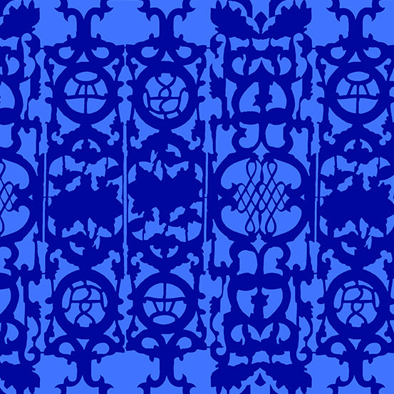 Chrysanthemum - Abstract Lattice Blue | A-877-B