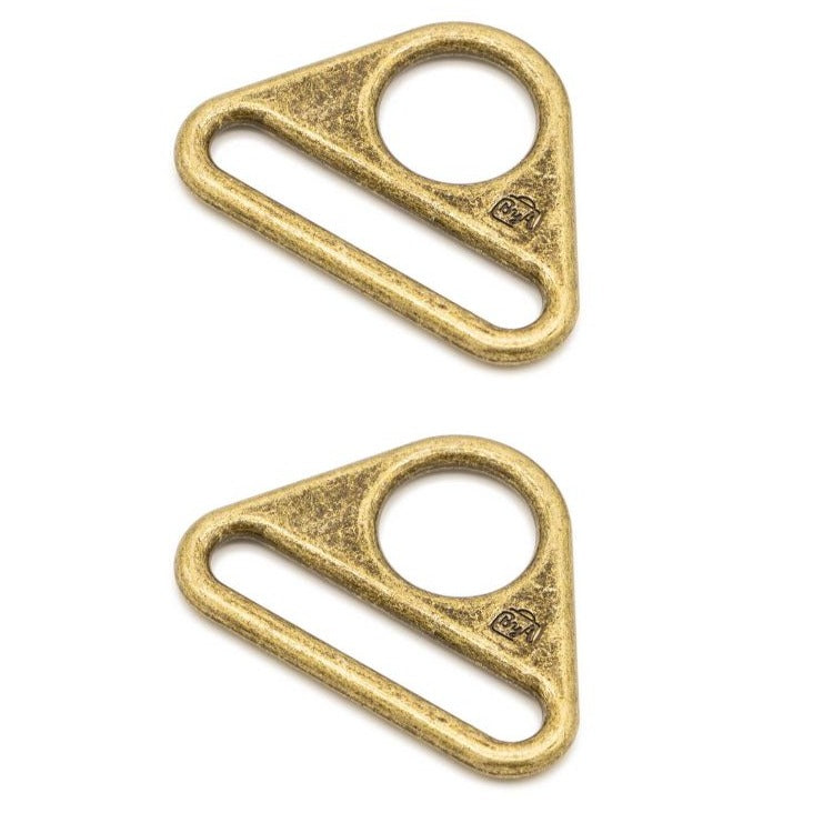 By Annie - Flat Triangle Rings set of 2 | 1.5" Antique Brass