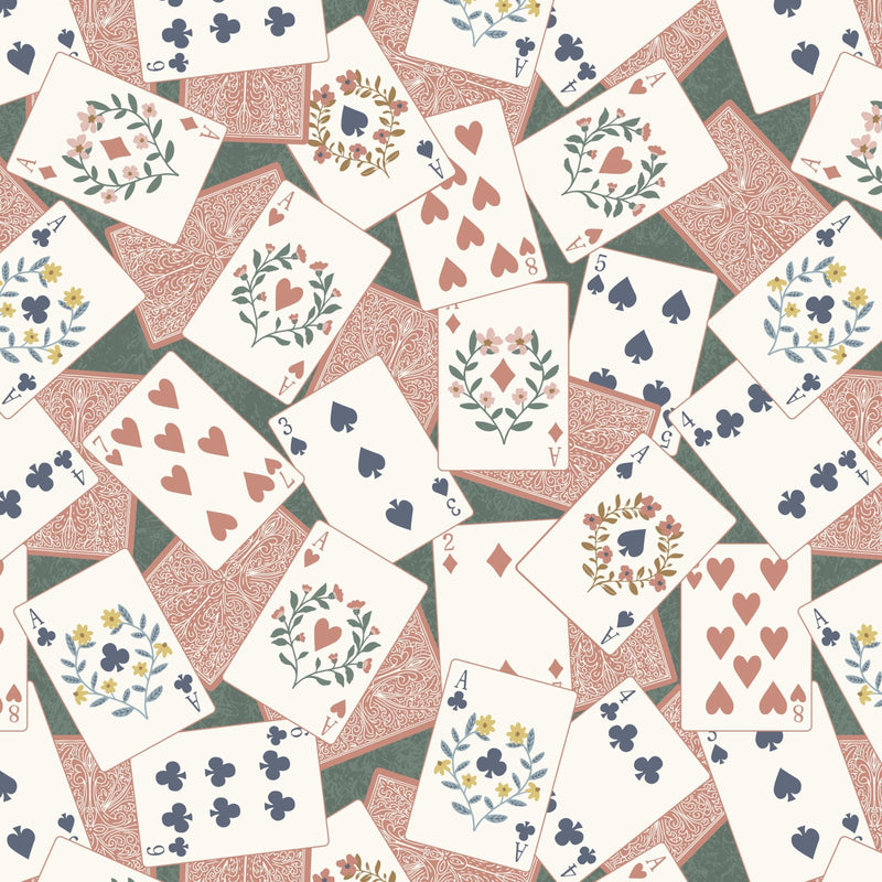 Garden Party - Playing Cards Cream/Dark Pink | 7600-62