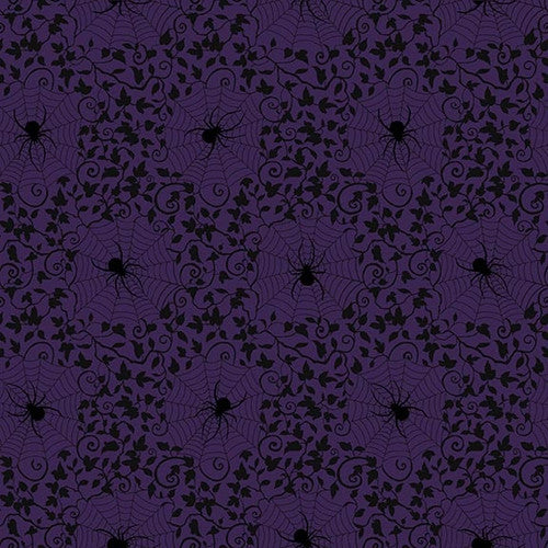 Hallowed Forest - Spiderweb Floral Purple | 7718-55