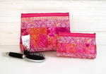 June Tailor - Quilt As You Go Zippered Cosmetic Bags | Pink (Set of 2)