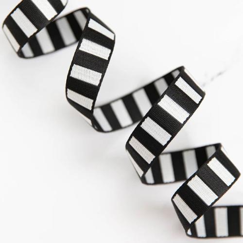 Stitch Supply Bold Stripe Webbing | Black & White - 1"