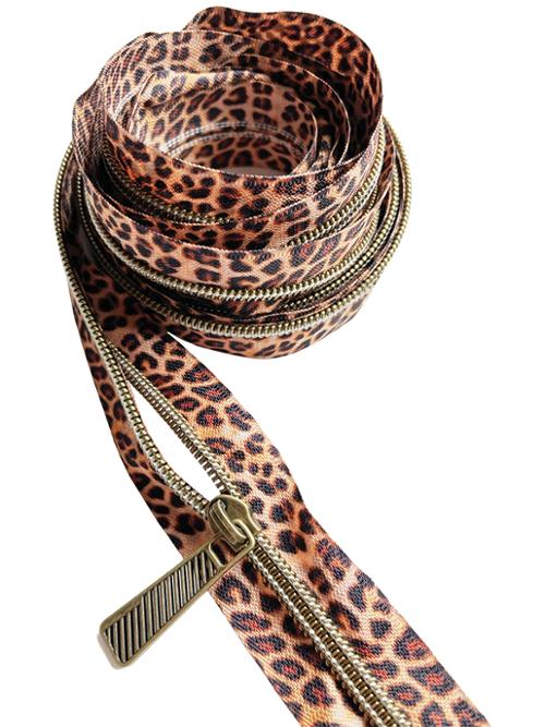 Sew Hungry Hippie | Leopard with Antique Bronze Zipper - 3 Yards