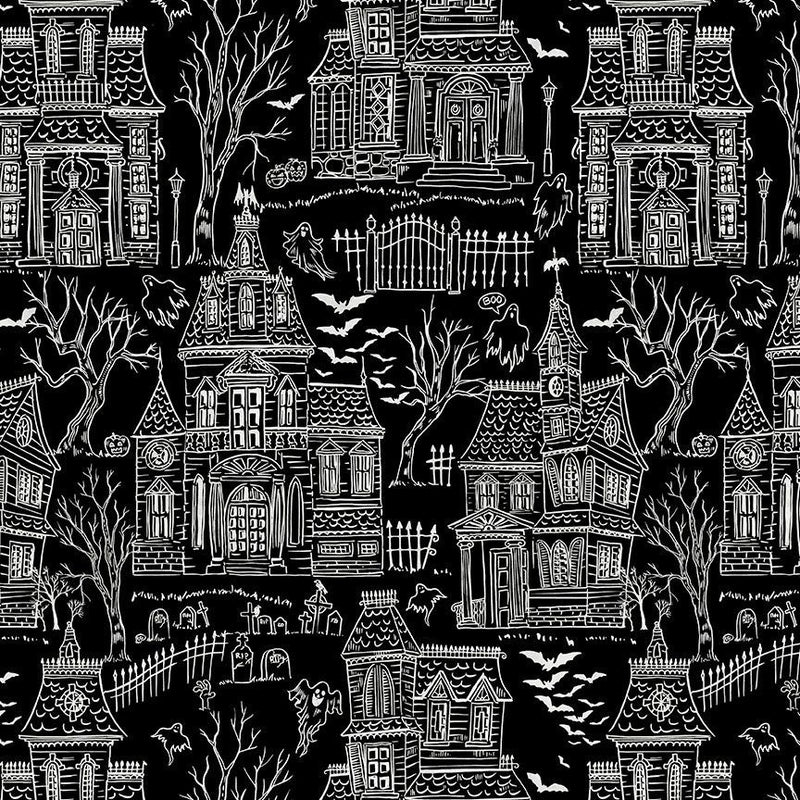 Pick Your Poison - Haunted House Toile Black | BOO-CD3539