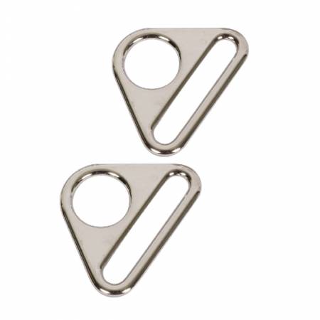 By Annie - Flat Triangle Rings set of 2 | 1.5" Nickel