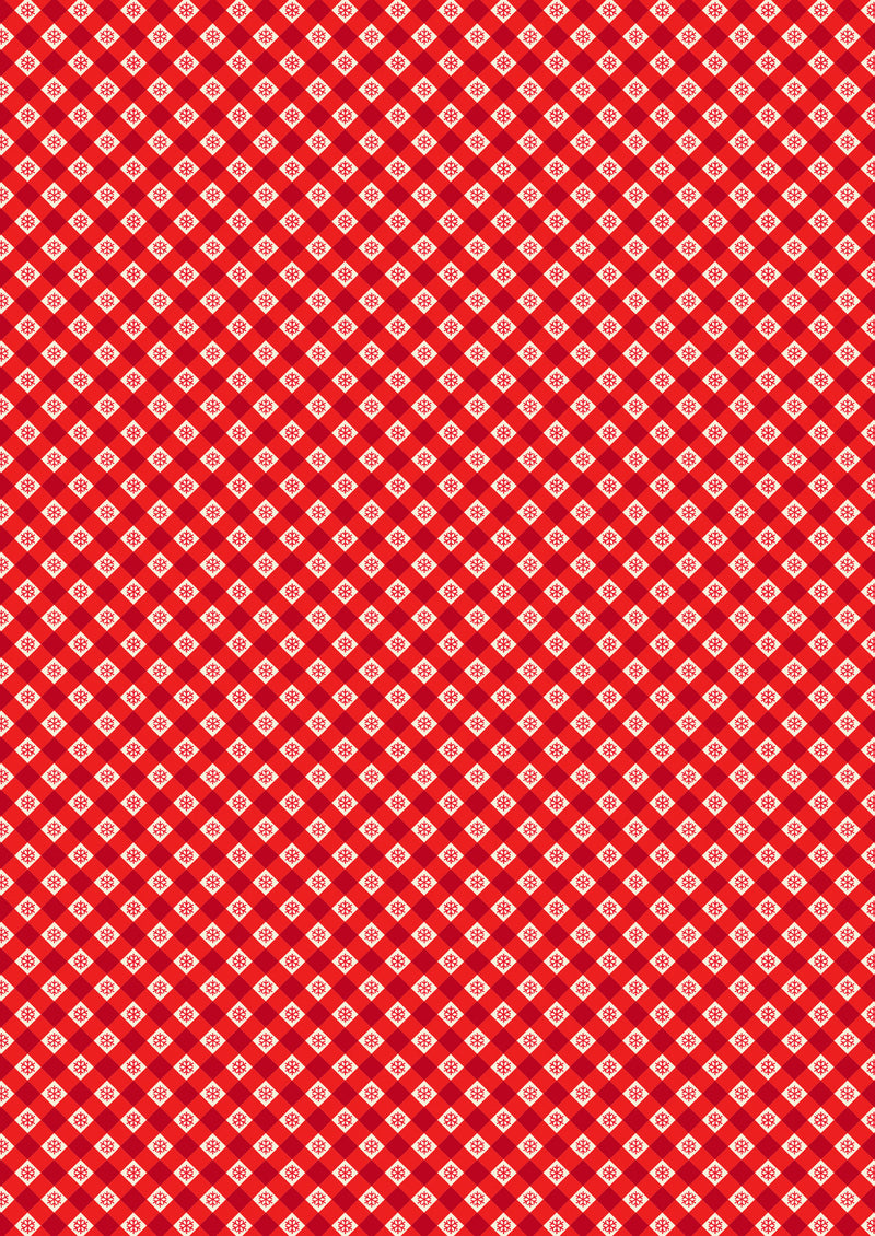 Oh Christmas Tree! - Snowflake Gingham Red | C117.2