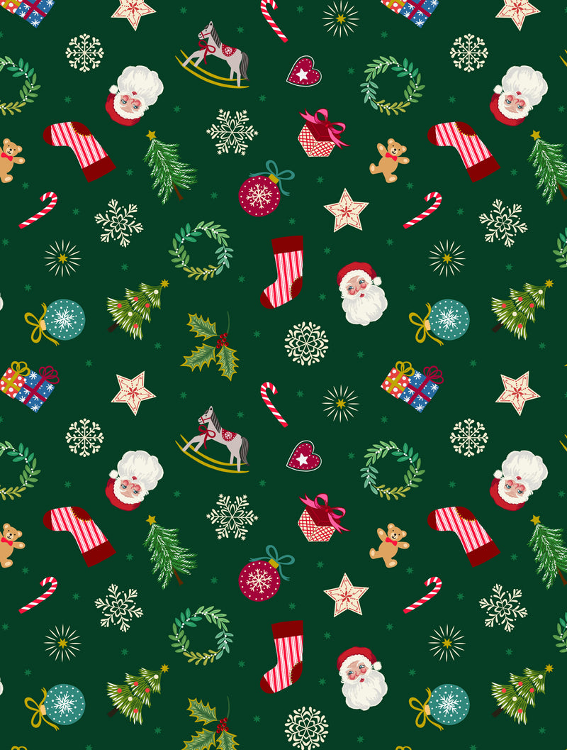 Oh Christmas Tree! - Festive Little Things Green - Gold Metallic | C120.3