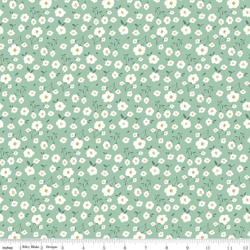 Sunsetridge - Flowers Seafoam | C15732-SEAFOAM