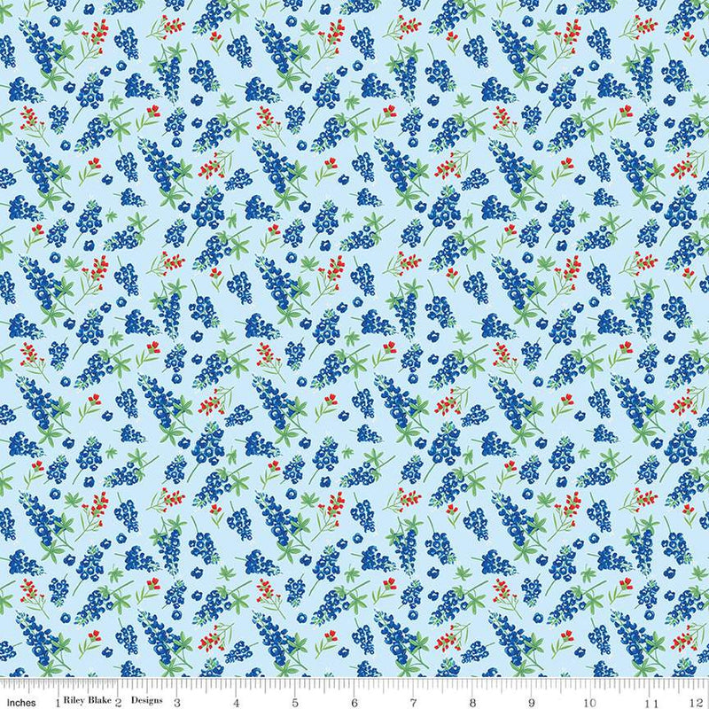 Friendship Florals - Bluebonnets Sky | C15842-SKY