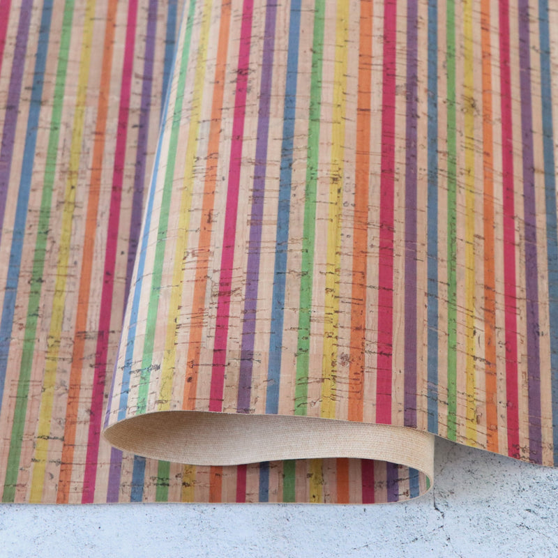 Sallie Tomato - Pro Cork 1/2 Yard | Rainbow Stripe