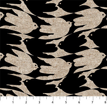 Grove - Black Birds Cotton Linen | CL90927-99