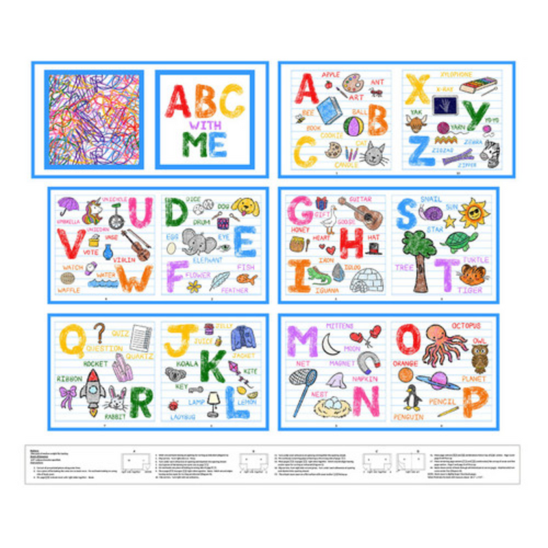 Color My World - Book Panel White/Multi | 4091P-01