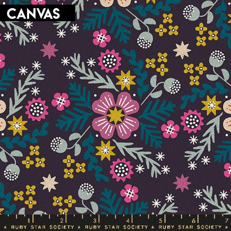 Pivot - Pivot Canvas Linen Wildflowers Eggplant | RS1079-15L