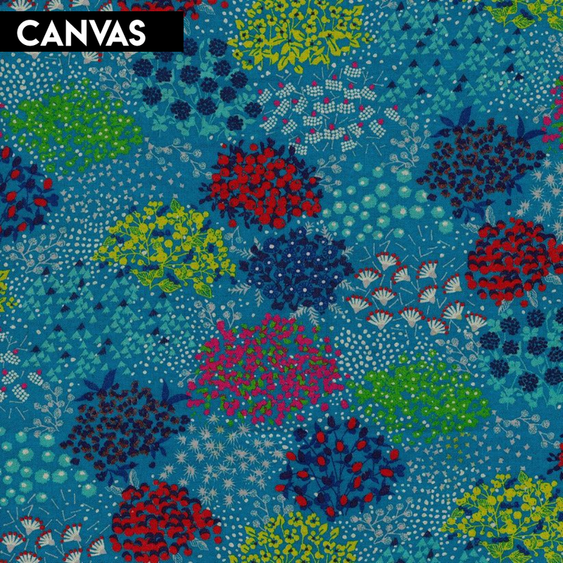 Kokka Echino - Sketch Canvas Electric Blue | EKX-98090-90A