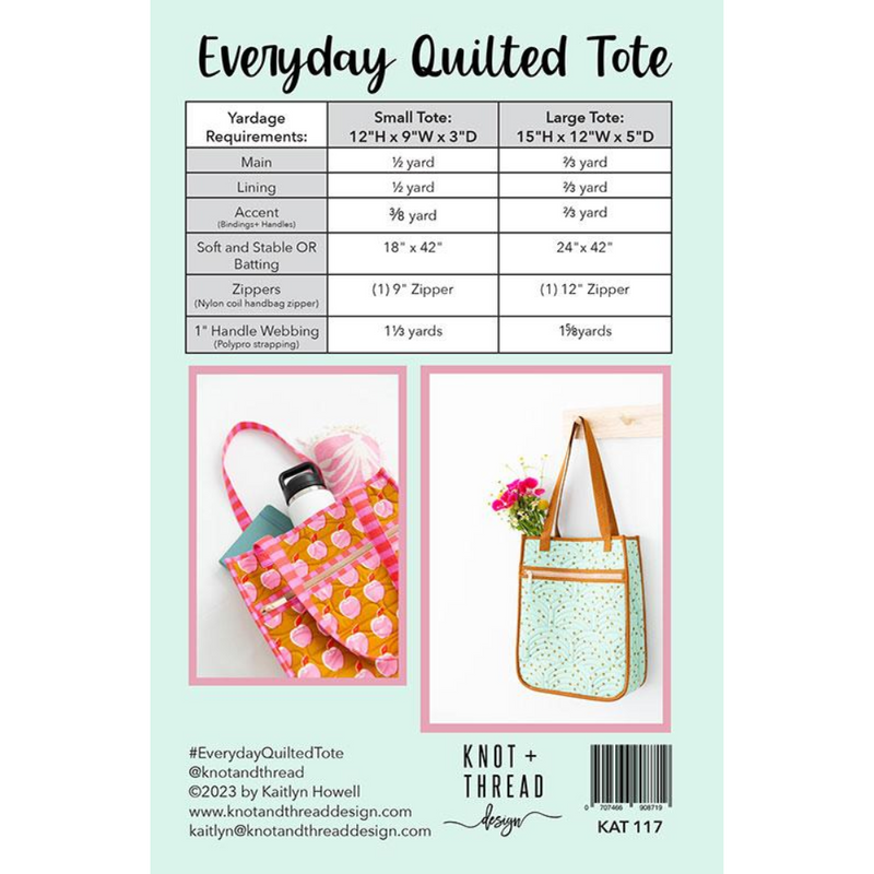 Everyday Quilted Tote | Knot + Thread Design