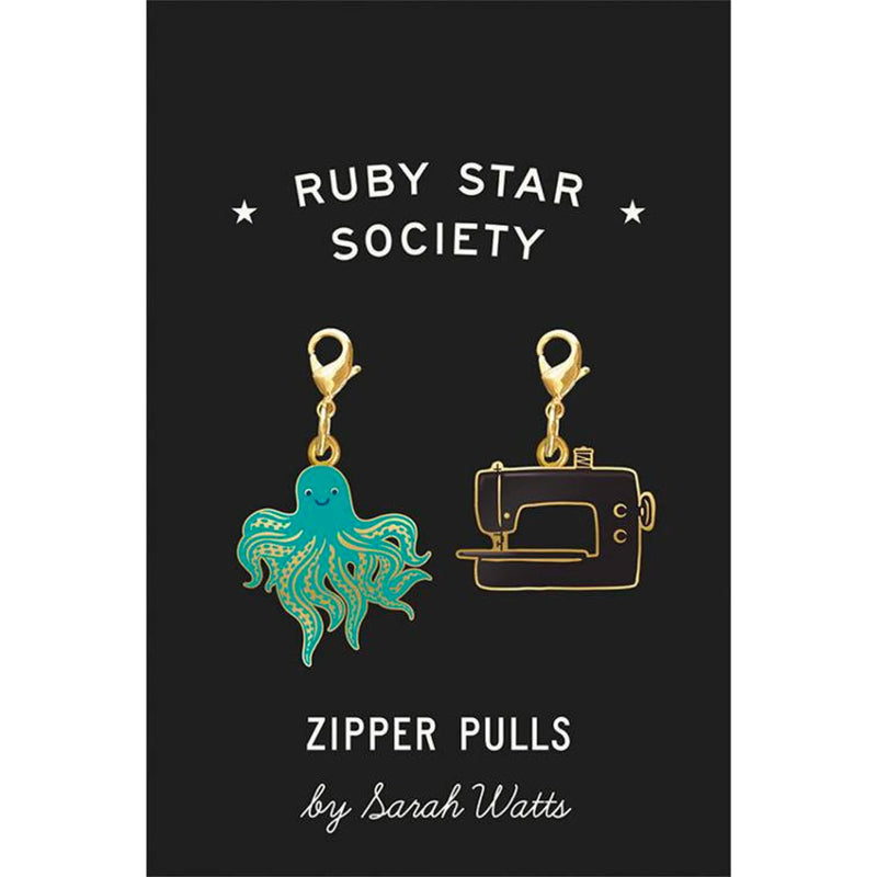 Ruby Star Society | Sarah Zipper Pulls 2ct Sewing Machine & Octopus