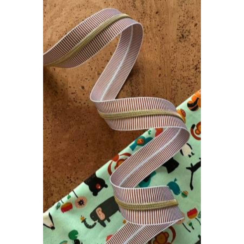 Sassafras Lane - Zippers BTY | Earth Stripe Zipper Tape Gold Coil