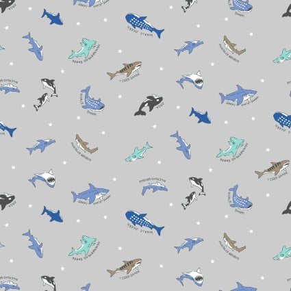 Sea Creatures Double Gauze - Gray | COSAP41806-2D