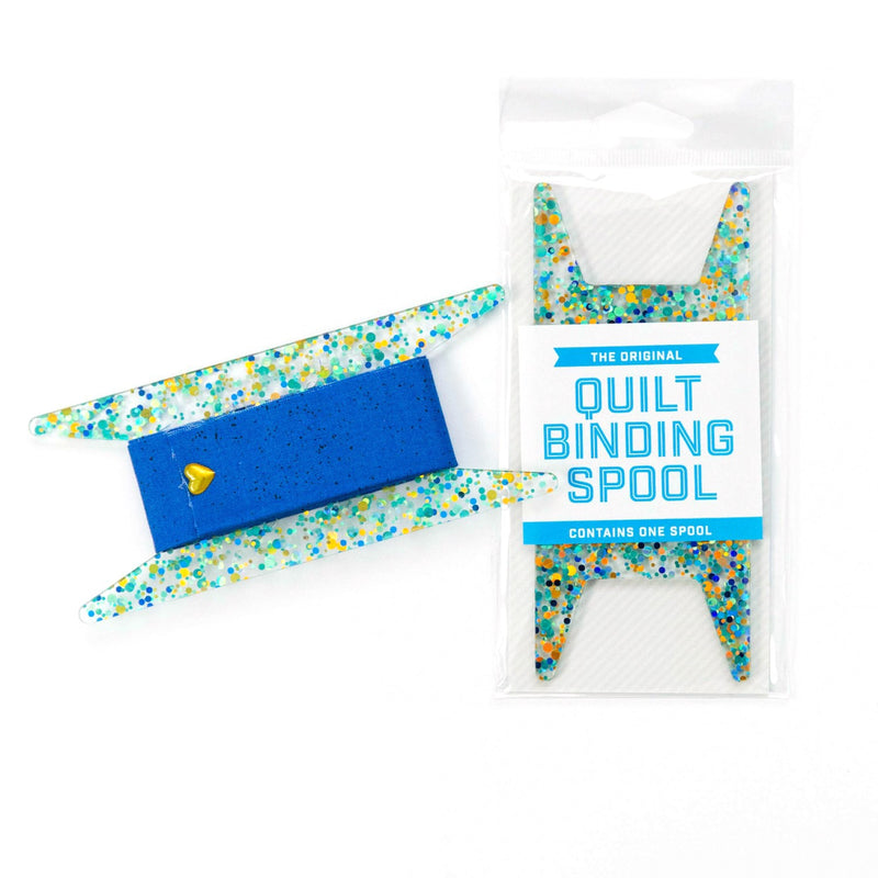 Stitch Supply Co | Quilt Binding Spool Blue Teal & Gold Glitter