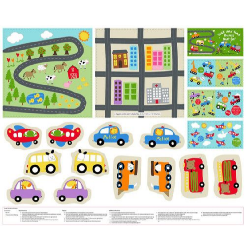 Huggable & Loveable 14 - Things that Go, Play Mat and Book Panel | 8184P-01