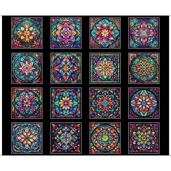 Radiant Reflections - Stained Glass Panel Patches Squares | 2600-30395-J