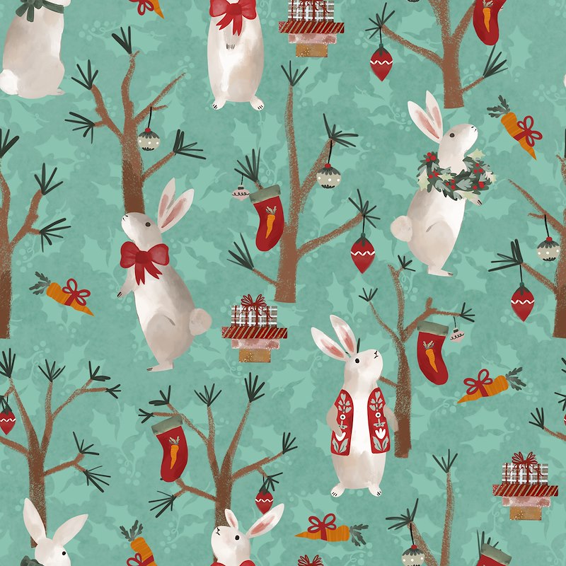 Glad Tidings We Bring - Bunnies Light Green | 3357-60