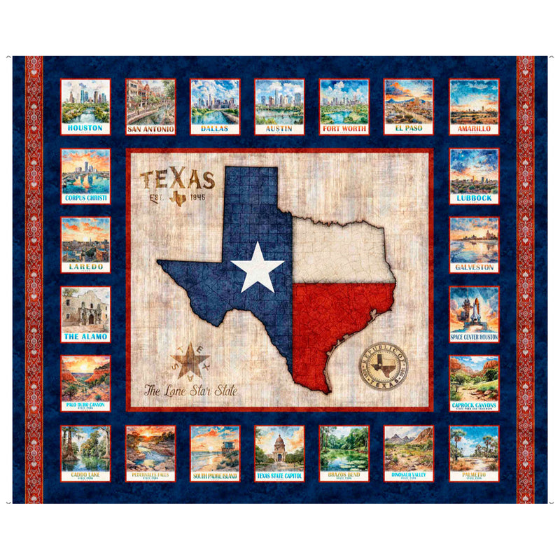 All Texas Shop Hop 2025 - Texas Map Panel | 30884 -X