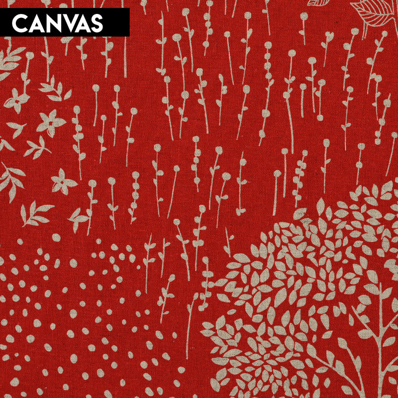 Kokka Echino - Plant Red Canvas | EKX-98030-32B