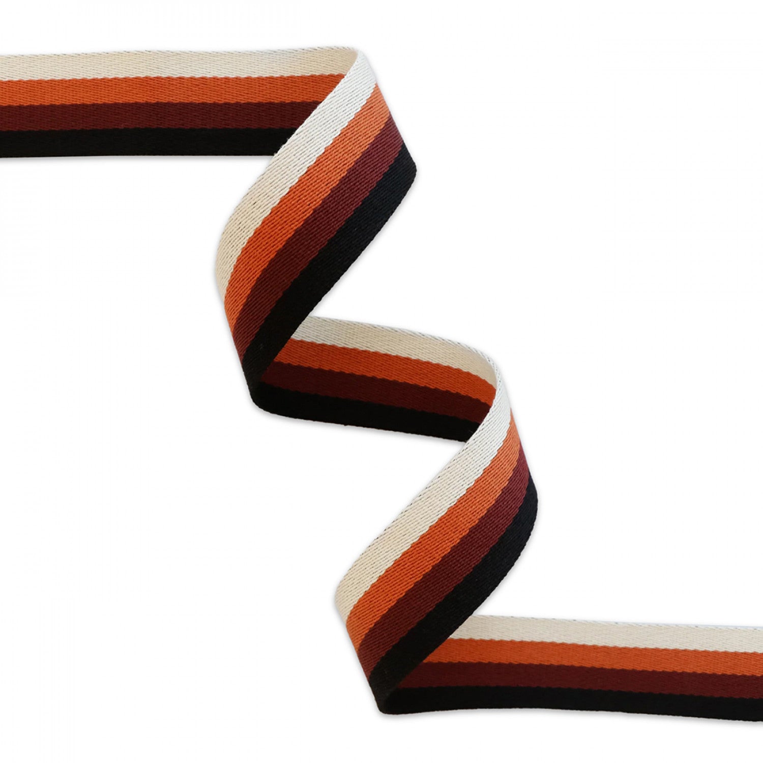 Sallie Tomato Polyester Webbing | Striped Neutral - 1.5