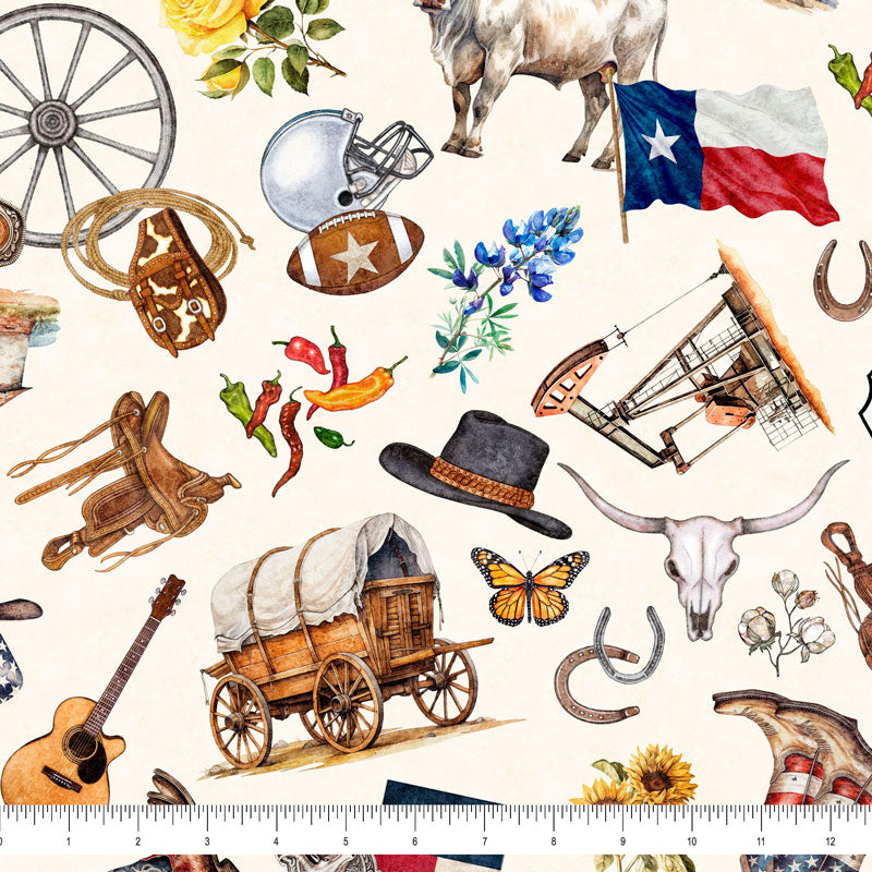 All Texas Shop Hop 2025 - Texas Icons Beige | 30886 -E