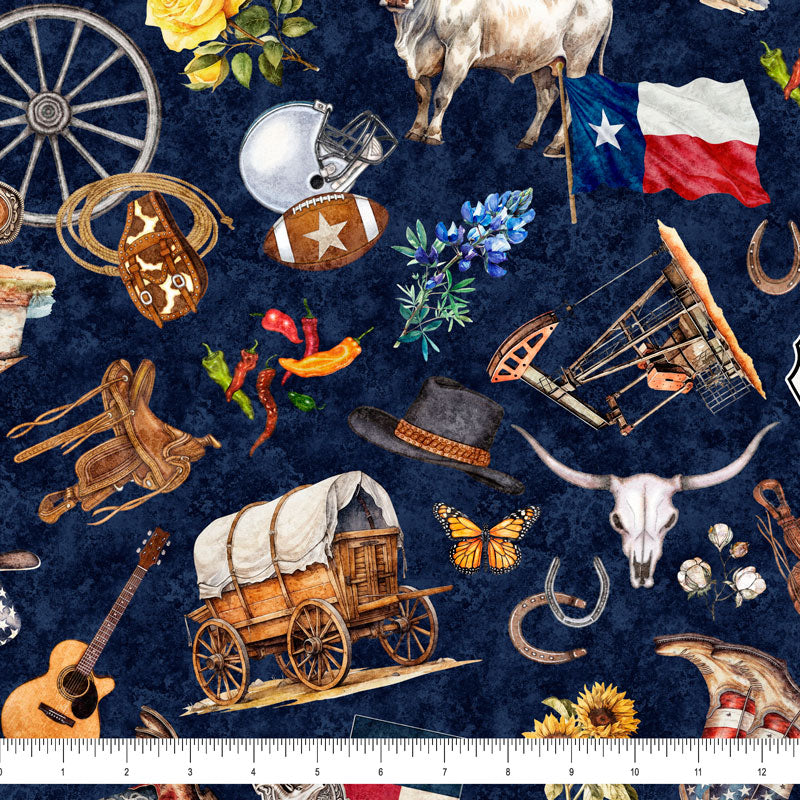 All Texas Shop Hop 2025 - Texas Icons Navy | 30886 -N