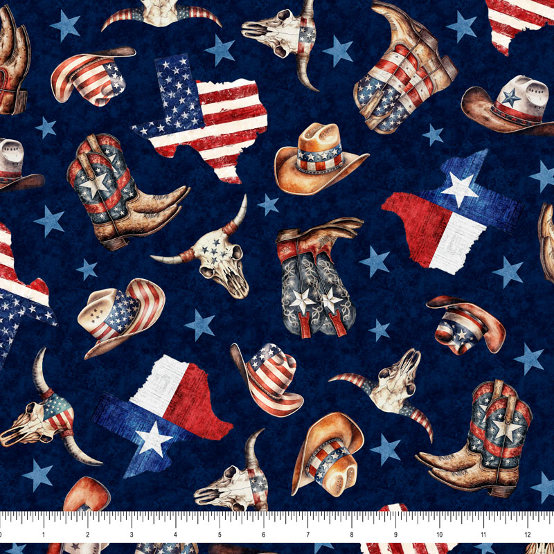 All Texas Shop Hop 2025 - Cowboy Toss Navy | 30889 -N