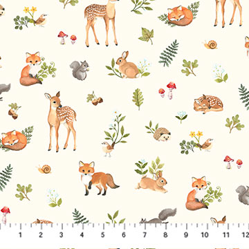 Woodland Babes - Animals Cream Multi | DP27169-11