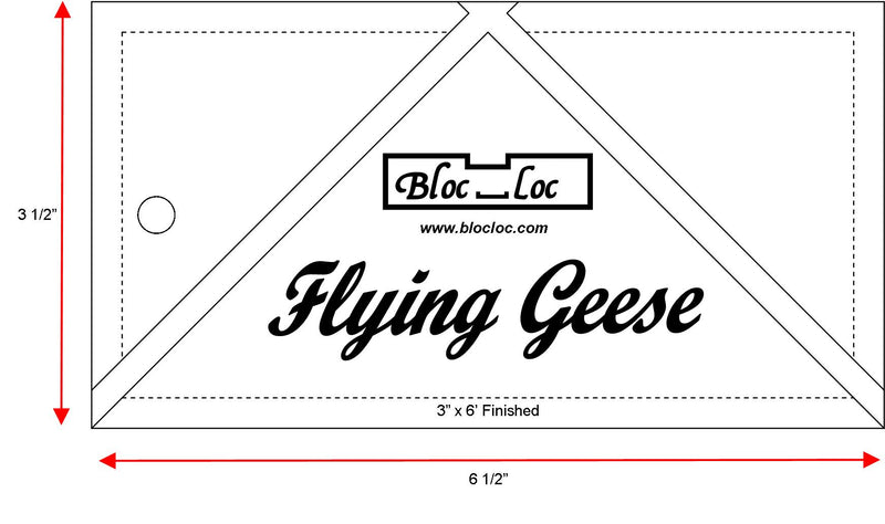 Bloc Loc | Flying Geese Triangle 3" x 6" Ruler