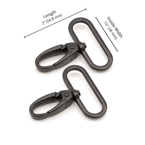 By Annie - Swivel Hooks set of 2 | 1.5" Black Metal