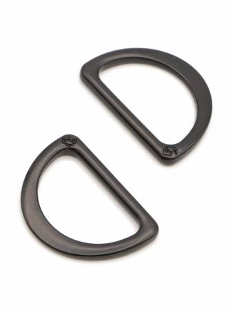 By Annie - Flat D-Rings set of 2 | 1" Black Metal