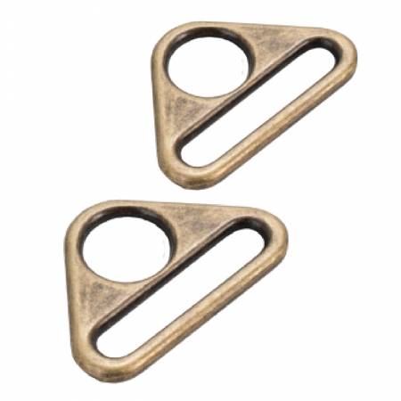 By Annie - Flat Triangle Rings set of 2 | 1" Antique Brass